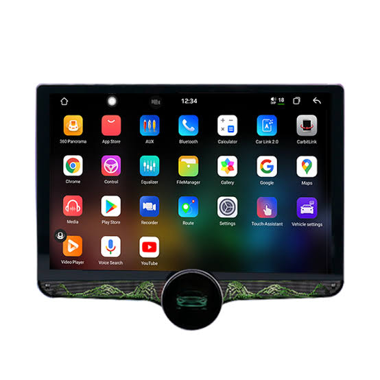 Gemstone 2K 10.1" Android System 4+64GB QLED | Apple CarPlay & Android Auto | Metal Body + Cooling Fan + Ambient Light + Free AHD Camera