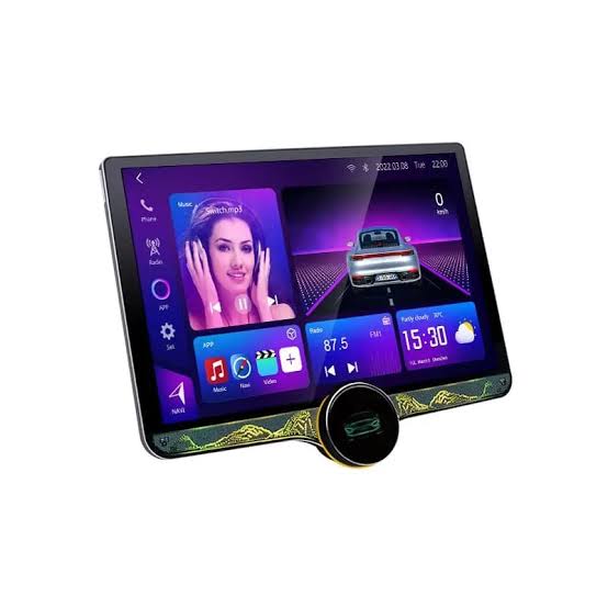 Gemstone 2K 10.1" Android System 4+64GB QLED | Apple CarPlay & Android Auto | Metal Body + Cooling Fan + Ambient Light + Free AHD Camera