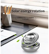 Metal Car Solar Rotating Fragrance Diffuser – Double Loop Design with Glass Ball for Car, Home & Office Air Freshening